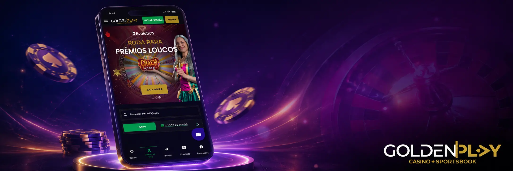 Registo e Login na Golden Play